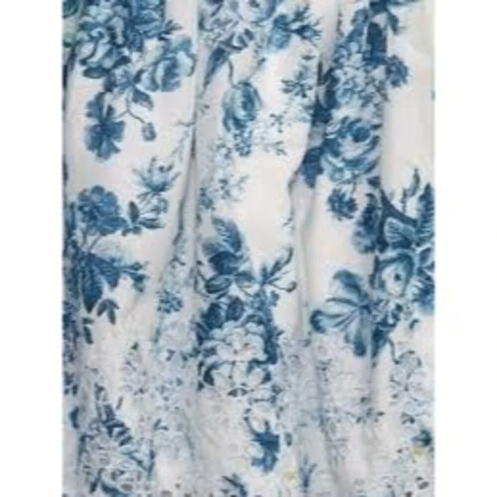 Baby Gap Love Shack Fancy Floral Eyelet Dress, Blue and White, Size 4T